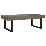 vidaXL Măsuță de cafea, gri și negru, 120x60x40 cm, MDF și fier
