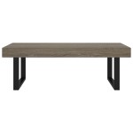 vidaXL Măsuță de cafea, gri și negru, 120x60x40 cm, MDF și fier