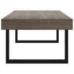 vidaXL Măsuță de cafea, gri și negru, 120x60x40 cm, MDF și fier