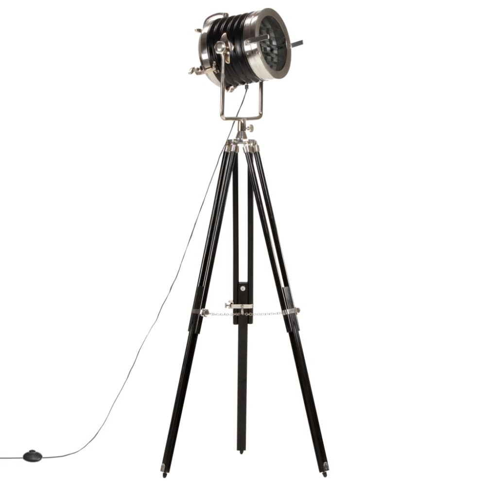 vidaXL Lampă de podea cu trepied, negru, 171 cm, lemn masiv de mango