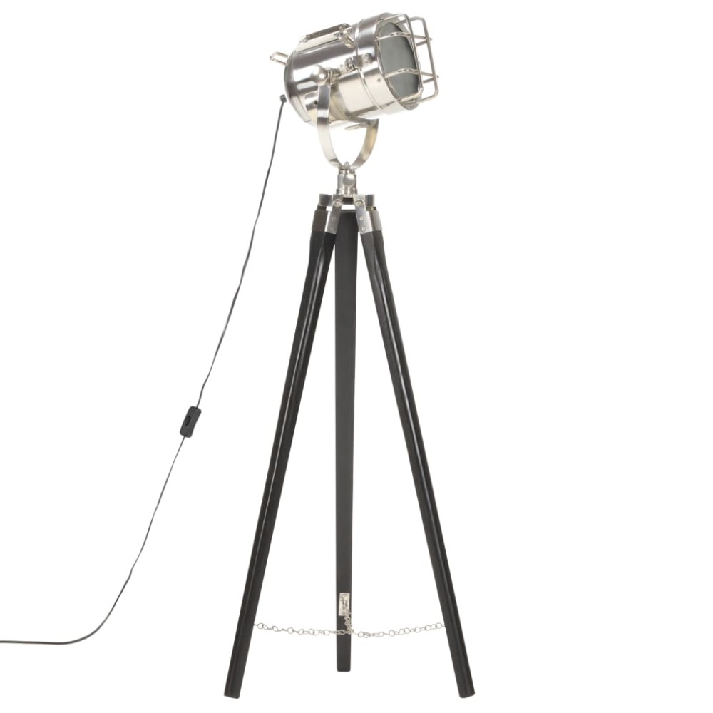 vidaXL Lampă de podea trepied, negru, 97 cm, lemn masiv de mango