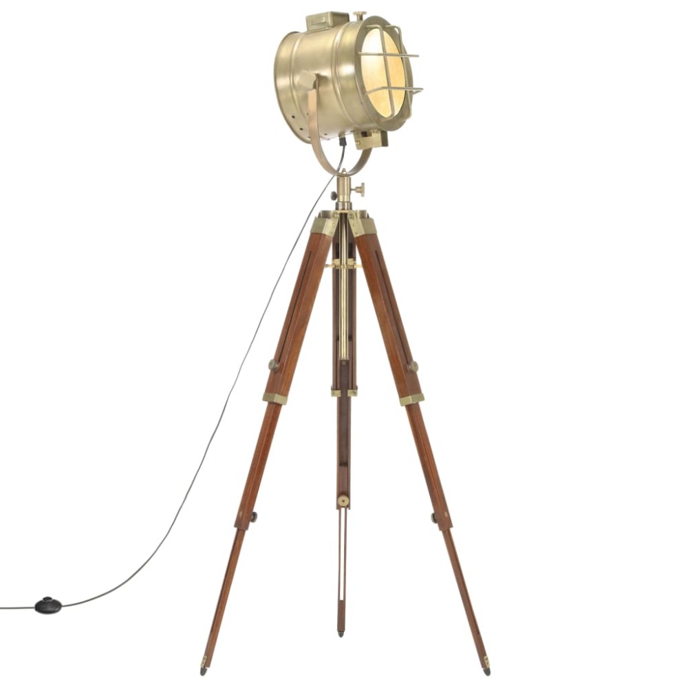 vidaXL Lampă de podea trepied, 165 cm, lemn masiv de mango