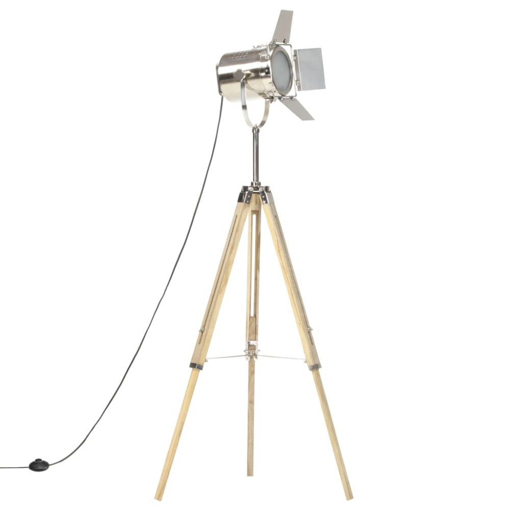 vidaXL Lampă de podea cu trepied, 140 cm, lemn masiv de mango