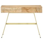 vidaXL Birou de scris cu sertare, 100 x 55 x 75 cm, lemn masiv mango