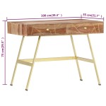 vidaXL Birou de scris cu sertare, 100x55x75 cm, lemn masiv de acacia