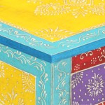 vidaXL Noptieră pictată manual 40 x 30 x 50 cm, lemn masiv de mango