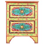 vidaXL Noptieră pictată manual, 40 x 30 x 50 cm, lemn masiv de mango
