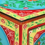 vidaXL Noptieră pictată manual, 40 x 30 x 50 cm, lemn masiv de mango