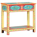 vidaXL Masă consolă pictată manual, 80x35x75 cm, lemn masiv mango vidaXL Masă consolă pictată manual, 80x35x75 cm, lemn masiv mango