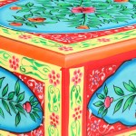 vidaXL Masă consolă pictată manual, 80x35x75 cm, lemn masiv mango vidaXL Masă consolă pictată manual, 80x35x75 cm, lemn masiv mango
