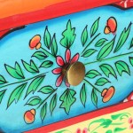 vidaXL Masă consolă pictată manual, 80x35x75 cm, lemn masiv mango vidaXL Masă consolă pictată manual, 80x35x75 cm, lemn masiv mango