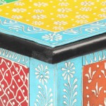 vidaXL Masă consolă pictată manual, 80 x 35 x 75 cm, lemn masiv mango vidaXL Masă consolă pictată manual, 80 x 35 x 75 cm, lemn masiv mango