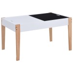 vidaXL Set masă cu scaune pentru copii cu tablă, 3 piese, negru și alb vidaXL Set masă cu scaune pentru copii cu tablă, 3 piese, negru și alb
