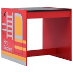 vidaXL Set masă și scaune copii, 3 piese, mașină de pompieri, lemn vidaXL Set masă și scaune copii, 3 piese, mașină de pompieri, lemn