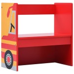 vidaXL Set masă și scaune copii, 3 piese, mașină de pompieri, lemn vidaXL Set masă și scaune copii, 3 piese, mașină de pompieri, lemn