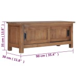 vidaXL Comodă TV, 90 x 30 x 35 cm, lemn masiv de tec