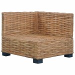 vidaXL Canapea de colț cu perne, ratan natural vidaXL Canapea de colț cu perne, ratan natural