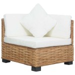 vidaXL Canapea de colț cu perne, ratan natural vidaXL Canapea de colț cu perne, ratan natural