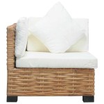 vidaXL Canapea de colț cu perne, ratan natural vidaXL Canapea de colț cu perne, ratan natural