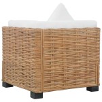 vidaXL Canapea de colț cu perne, ratan natural vidaXL Canapea de colț cu perne, ratan natural