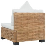 vidaXL Canapea fără brațe cu perne, ratan natural