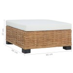 vidaXL Taburet cu pernă, ratan natural