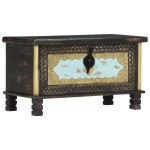 vidaXL Ladă de depozitare, negru, 80 x 40 x 45 cm, lemn masiv de mango vidaXL Ladă de depozitare, negru, 80 x 40 x 45 cm, lemn masiv de mango