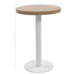 vidaXL Masă de bistro, maro deschis, 60 cm, MDF
