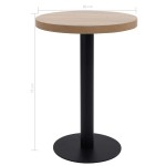 vidaXL Masă de bistro, maro deschis, 60 cm, MDF