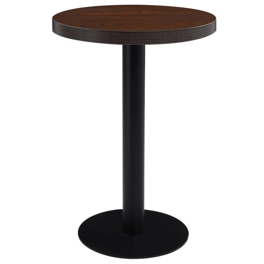 vidaXL Masă de bistro, maro închis, 60 cm, MDF