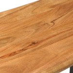 vidaXL Bancă margini naturale, 110 cm, lemn masiv de acacia și oțel vidaXL Bancă margini naturale, 110 cm, lemn masiv de acacia și oțel