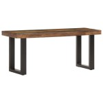 vidaXL Bancă, 110 cm, lemn masiv reciclat și oțel vidaXL Bancă, 110 cm, lemn masiv reciclat și oțel