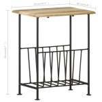 vidaXL Suport pentru reviste, 40x30x50 cm, lemn masiv de mango și oțel vidaXL Suport pentru reviste, 40x30x50 cm, lemn masiv de mango și oțel