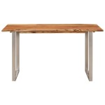 vidaXL Masă de bucătărie, 140 x 70 x 76 cm, lemn masiv de acacia vidaXL Masă de bucătărie, 140 x 70 x 76 cm, lemn masiv de acacia