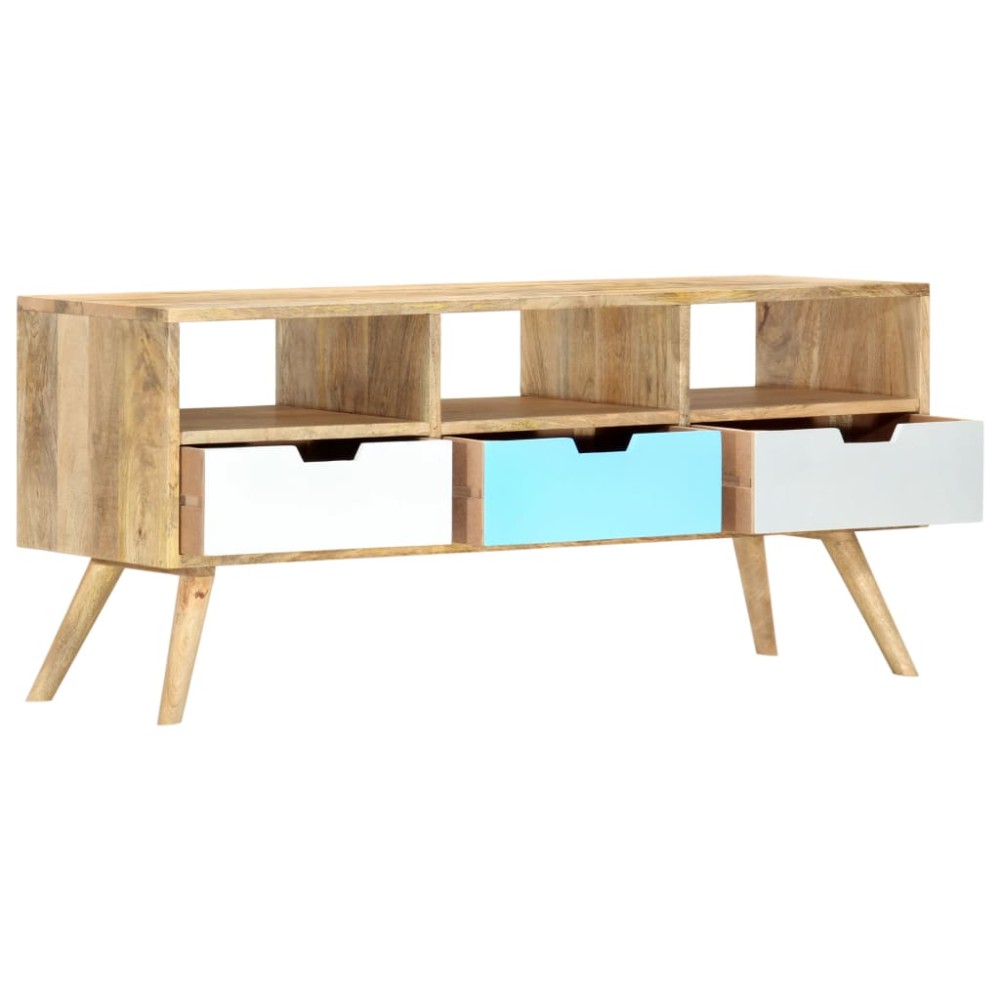 vidaXL Comodă TV, 110 x 35 x 48 cm, lemn masiv de mango