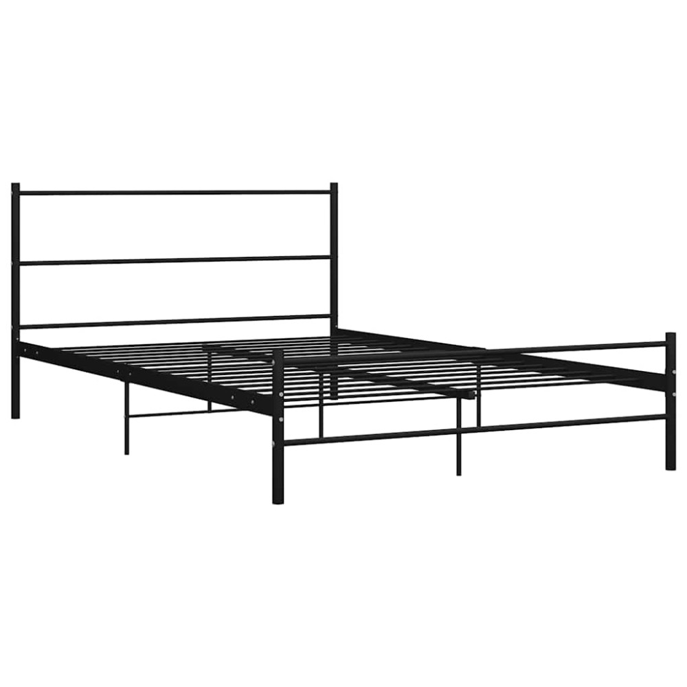 vidaXL Cadru de pat cu tăblie fără saltea, negru, 140x200 cm, metal