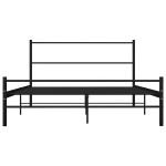 vidaXL Cadru de pat cu tăblie fără saltea, negru, 140x200 cm, metal