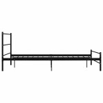 vidaXL Cadru de pat cu tăblie fără saltea, negru, 140x200 cm, metal