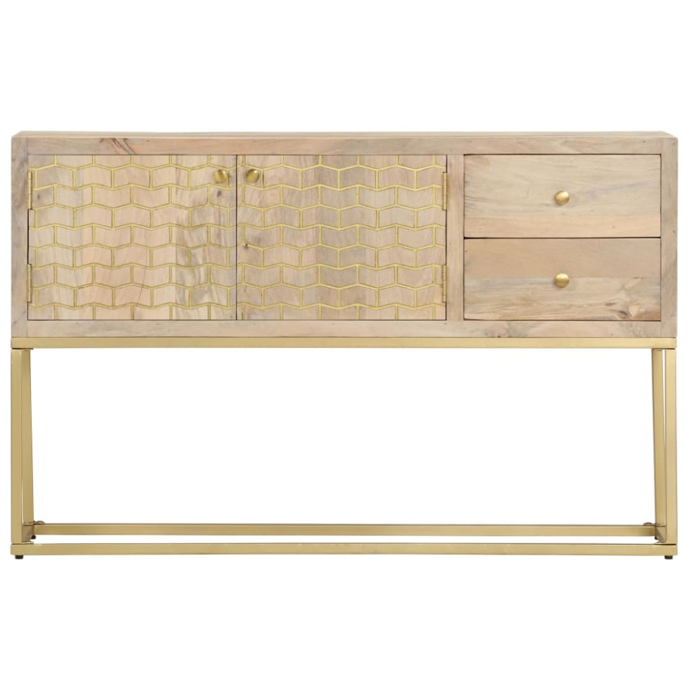 vidaXL Dulap, auriu, 120 x 30 x 75 cm, lemn masiv de mango