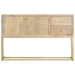 vidaXL Dulap, auriu, 120 x 30 x 75 cm, lemn masiv de mango