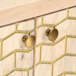 vidaXL Dulap, auriu, 120 x 30 x 75 cm, lemn masiv de mango