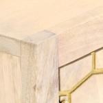 vidaXL Dulap, auriu, 120 x 30 x 75 cm, lemn masiv de mango