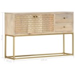 vidaXL Dulap, auriu, 120 x 30 x 75 cm, lemn masiv de mango