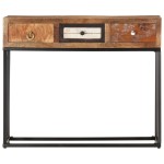 vidaXL Masă consolă, auriu, 90 x 30 x 75 cm, lemn masiv reciclat vidaXL Masă consolă, auriu, 90 x 30 x 75 cm, lemn masiv reciclat