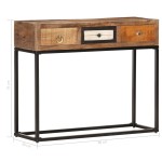 vidaXL Masă consolă, auriu, 90 x 30 x 75 cm, lemn masiv reciclat vidaXL Masă consolă, auriu, 90 x 30 x 75 cm, lemn masiv reciclat