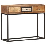 vidaXL Masă consolă, auriu, 90 x 30 x 75 cm, lemn masiv reciclat vidaXL Masă consolă, auriu, 90 x 30 x 75 cm, lemn masiv reciclat