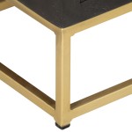 vidaXL Dulap cu sertare, negru și auriu, 45x30x105 cm, lemn de mango vidaXL Dulap cu sertare, negru și auriu, 45x30x105 cm, lemn de mango