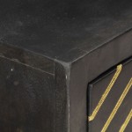 vidaXL Masă consolă, negru și auriu, 90x30x75 cm, lemn masiv de mango vidaXL Masă consolă, negru și auriu, 90x30x75 cm, lemn masiv de mango