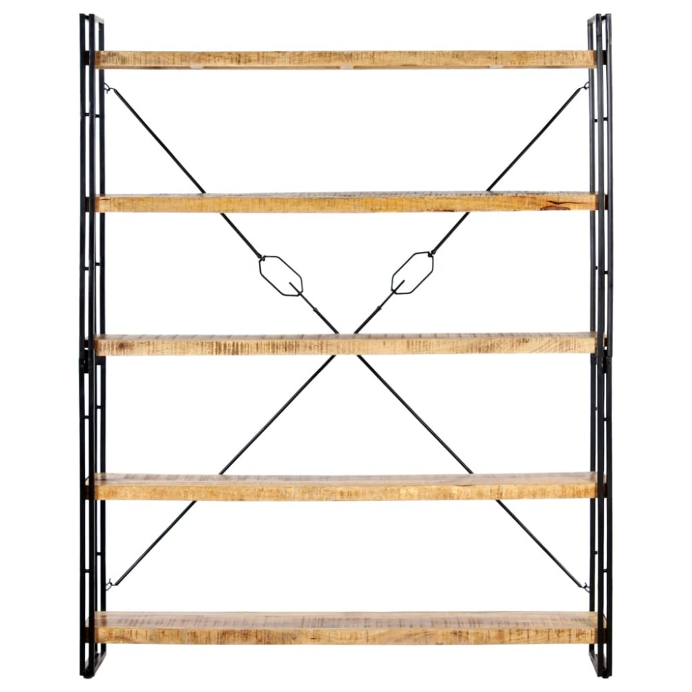 vidaXL Bibliotecă cu 5 rafturi, 140 x 30 x 180 cm, lemn masiv de mango