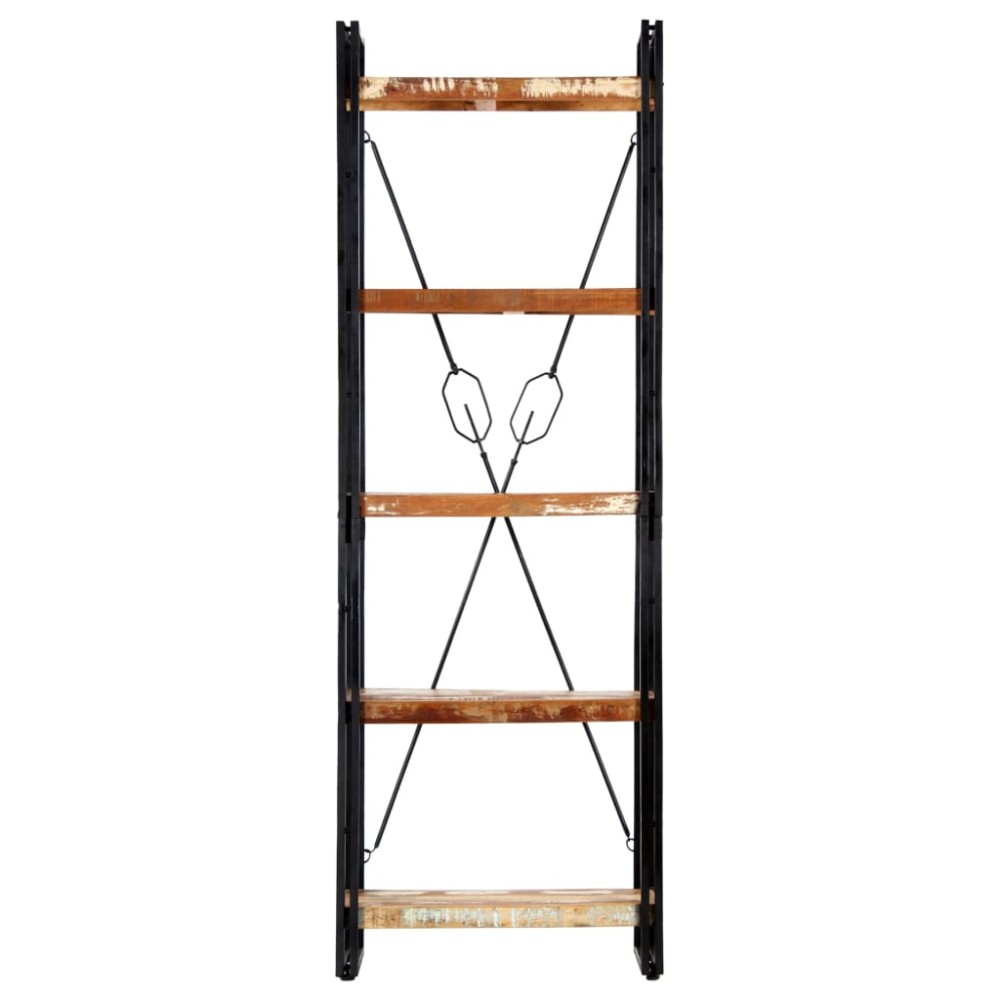 vidaXL Bibliotecă cu 5 rafturi, 60 x 30 x 180 cm, lemn masiv reciclat